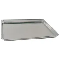 product of AllPoints 78251 Sheet Pan - Half-Size 18" x 13", Aluminum with Steel Wire Rim, Solid Uncoated