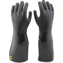 product of AllPoints 98487 - Heat Resistant Gloves, 17" x 7.5" , Fleece, Black Neoprene, 500°F - 1 Pair