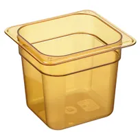 product of AllPoints CAM66HP150 - 1/6 Amber PC Food Pan, 6" Depth, -40°F to 375°F Hi‑Temp Condiment Tray