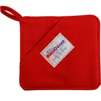 product of AllPoints 1331245 Hot Pad Pot Holder, 8" x 8" Square Red Poly‑Cotton with Pocket and VaporGuard™