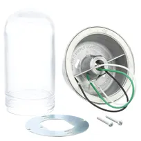 product of AllPoints 381319 Lighting Fixture, 100W, Shatterproof Globe, Fits 3½‑in or 4‑in Junction Boxes, Leads Included