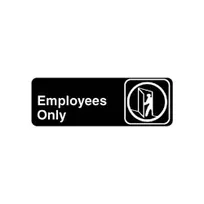 product of AllPoints 13835 Employees Only Sign, 9" x 3", Black Plastic with White Lettering and Adhesive Back
