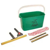 product of AllPoints 1591133 Window Cleaning Kit, 12" Bucket, 24" Channel with Squeegee, Super T‑Bar & Sleeve