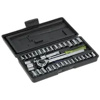 product of AllPoints 36556 40-Piece Socket Set, Premium Chrome Steel Hand Tools for Janitorial Maintenance