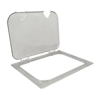 product of AllPoints 1331691 Carlisle 1/2" Clear Polycarbonate Pan Lid, Flip Lid with Spoon Notch, Ez Access
