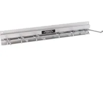 product of AllPoints 1371190 Wall Utensil Rack, 18" Wide, Aluminum Finish, Steel Hooks and Screws, Fits 15"-24"