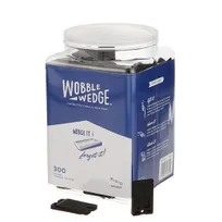 product of AllPoints 264528 - Wobble Wedge® Tapered Shims for Restaurant Tables, Polypropylene Black, Jar 100