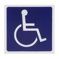 product of AllPoints 2801128 Handicap ADA Sign, Blue 3" x 3" Plastic Adhesive Back, 9" Width, Compliance