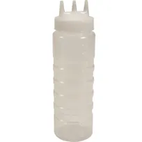 product of AllPoints 2801402 Tri‑Tip™ Squeeze Bottle, 24 oz Clear, Wide‑Mouth Top, Triple Tip, Markings