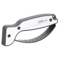 product of AllPoints 2802096 Manual Knife Sharpener, Compact 6" Length, Heavy‑Duty Steel Abrasive, Black Finish