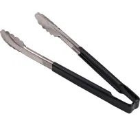 product of AllPoints 85693 Utility Tongs - 12" Paddle, Black Handle, Stainless Steel, Kool‑Touch® Grip