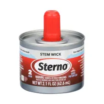 product of Sterno 10100 Stem Wick Chafing Fuel, 2-Hour Narrow Width, Steady Flame, Cool-Touch Can - 24/Case