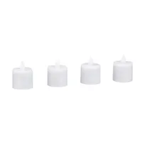 product of Sterno 60320 Flameless Tealight Candle, Rechargeable LED, Amber, 40-Hour Run, Stackable, 4/Pack