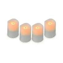 product of Sterno 60324 Flameless Votive Candle LED Amber, 3-Hour Charge, 40-Hour Run - 4/Pack