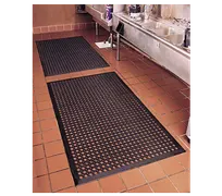 product of Omcan USA 23584 Anti‑Fatigue Mat, 36" x 60" x 3/8" Black Rubber Honeycomb, Molded Beveled Edges