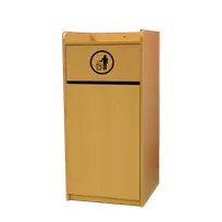 product of Omcan USA 43840 - 36-Gal Trash Receptacle, 22"x22"x47", Door with Engraved Thank You - 1/Each
