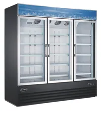 product of SABA SM-72R - 78" Wide Glass Door Merchandiser Refrigerator, 63 cu ft, Black Coated Steel, LED Lighting