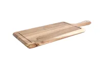 product of Wood&Food 5315000 Rectangular Acacia Serving Board, 17.7" x 7.3", Wood Finish, Handle-Free Design