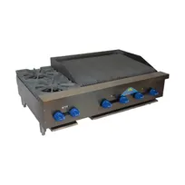 product of Comstock-Castle FHP42-2.5RB 42" Countertop Gas Radiant Charbroiler / Hotplate Combo, 98.000 BTU