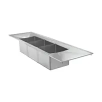 product of Klinger's Trading DIS32D Drop-In Sink, Three Compartment, (2) 9-1/2" Drainboards