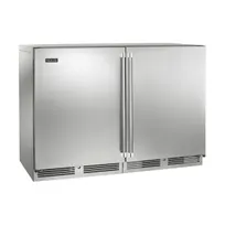 product of Perlick HC48RS4 48" 2 Section Undercounter Refrigerator, 2 Solid Door, 11.7 cu.ft., Stainless Steel