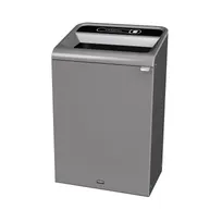 product of Rubbermaid 1961628 33‑Gallon Recycling Bin, 1‑Stream Steel, Gray, Magnetic Lid, UL, ADA Compliant