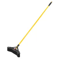 product of Rubbermaid 2018727 Maximizer Push-to-Center Broom, 18" Black, Sides, Steel Handle, Bristles, Hole