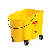 product of Rubbermaid 2064914 WaveBrake Bucket, 35 Qt Yellow Mop Bucket with Caster Kit, Stackable Plastic