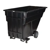 product of Rubbermaid FG102542BLA Tilt Truck, 1-1/2 cu yd (≈1200 lb) Black Poly Body, Forklift Compatible