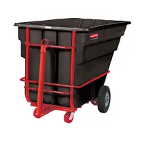 product of Rubbermaid FG102641BLA Heavy Duty Tilt Truck, 1-1/2 cu yd (2100 lb) Capacity, Black Wheels Made in USA