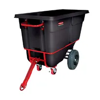 product of Rubbermaid FG131641BLA Towable Tilt Truck, 1 cu yd, 2100 lb Capacity, Black, 33x72x44 in, 16" Tires