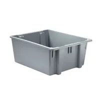 product of Rubbermaid FG173100GRAY Palletote Box, 2 cu ft, 23.5"W x 19.5"D x 10"H Gray, Stackable, USDA 3A NSF