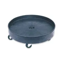 product of Rubbermaid FG265000BLA Drum Dolly, 24-3/8" D x 7-1/7" H, Black Plastic, NSF, USA, 55-Gallon Containers
