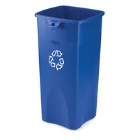 product of Rubbermaid FG356973BLUE Open Recycling Bin, 23‑Gallon Blue Plastic, Untouchable®, Made in USA
