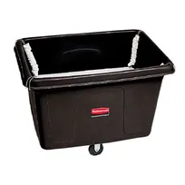 product of Rubbermaid FG461100BLA Cube Truck, 44"1/8" L x 31" W x 32"1/2" H, 14 cu ft 500 lb, Black Plastic