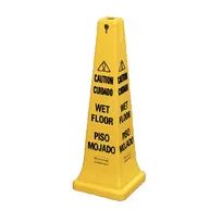 product of Rubbermaid FG627677YEL Cone Wet Floor Sign, 12"-1/4 x 12"-1/4 x 36" Yellow Plastic, Made in USA