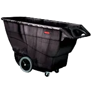 product of Rubbermaid FG9T1600BLA Structural Foam Tilt Truck, 2100 lb Capacity, 1 cu yd, 70-3/4" L x 33-1/2" W x 42-1/4" H, Black Seamless Body with Reinforced Lip, Leak-Proof, Made in USA