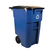 product of Rubbermaid FG9W2773BLUE 50‑Gallon Container, Hinged Lid, Blue, 28.5"L x 23.4"W x 36.5"H - 1/Each