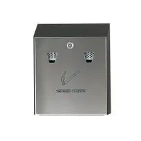 product of Rubbermaid FGR1012EBK - Wall Mount Ashtray, 10" W x 12-1/2" H, Steel, Black Finish, Keyed Cam Lock