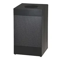 product of Rubbermaid FGSC18EPLTBK Square Trash Can, 20-Gallon, 19"x19"x32" Steel Black Open Top with Rigid Liner