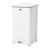 product of Rubbermaid FGST12EPLWH Step Can, 12" Sq x 23" H, 6-1/2-Gallon White Wastebasket, UL/FM Approved