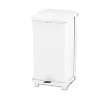 product of Rubbermaid FGST24EPLWH Step Can, 15" Sq x 30" H, 13-Gallon White Waste Basket with UL/FM Approval