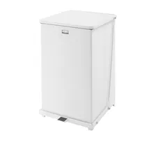 product of Rubbermaid FGST40EPLWH Defenders Step Can, 19" x 30" White Wastebasket, 25-Gal (100 qt) UL/FM - 1/Each