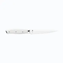 product of Libbey 201-2895 Steak Knife, 9-3/8" Serrated Blade, Glossy White Plastic Handle, 13/0 Steel - Case