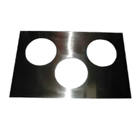 product of APW Wyott 14886 Adapter Plate - Stainless Steel, Three 6½" Round Holes to Convert 12" x 20" Openings