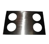 product of APW Wyott 14890 Adapter Plate – Stainless Steel, Four 5" Cutouts, Converts 12" x 20" for Steam Table