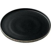 product of Playground 701127191000628 Nara Round Plate, 8¼" Diameter, Embossed Rim, Black/White - Case