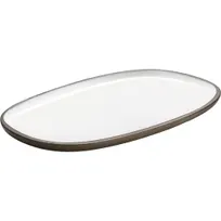 product of Playground 701203091000436 Stoneware Platter, 11-7/8" x 7-1/8" Oval Coupe, White Finish - Case