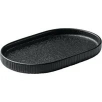 product of Playground 701206891021090 Nara Oval Stoneware Platter, 7-1/8" x 4-3/8" Black Dinnerware - Case
