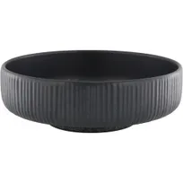 product of Playground 701317191021090 Nara Black Stoneware Bowl, 8" Diameter, 49.4 Oz Capacity, Round